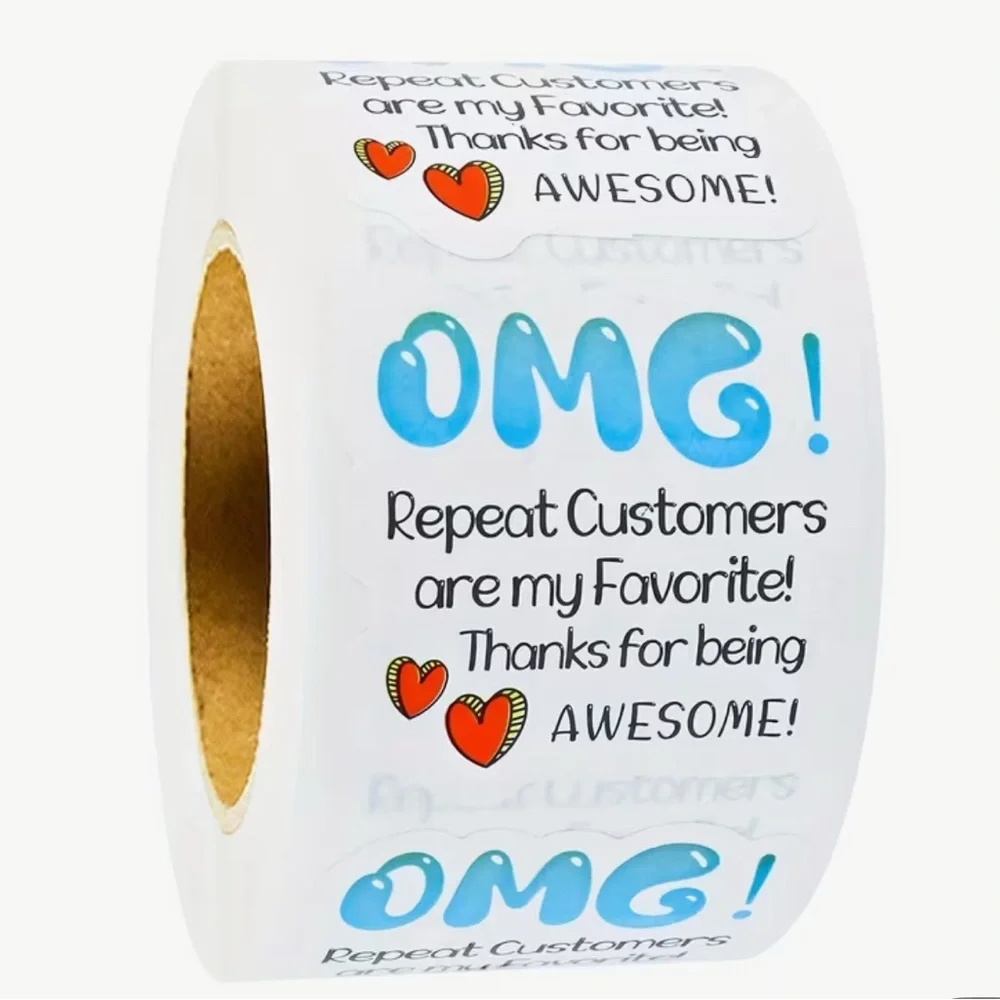 OMG! Repeat Customers Sticker Roll 500 Stickers